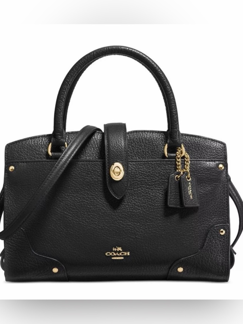 Coach Mercer Satchel with Gold Accents